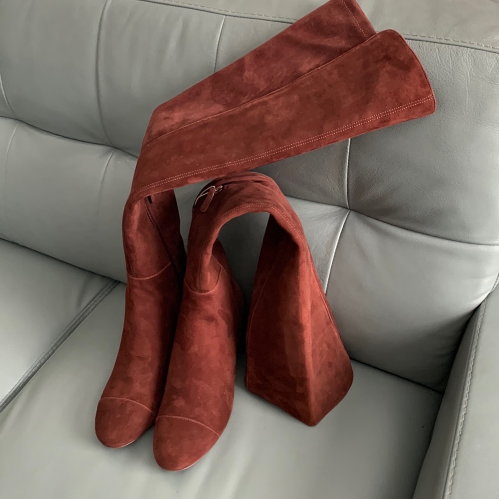 NWT Tory Burch® Brown Nina Over The Knee Suede  Boots - Picture 3 of 12